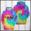 Dachshund Tie Dye 3D Printed Hoodie/Zipper Hoodie