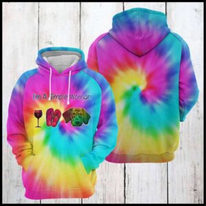 Dachshund Tie Dye 3D Printed Hoodie/Zipper Hoodie