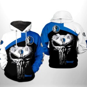Dallas Mavericks NBA Skull Punisher Team 3D Printed Hoodie/Zipper Hoodie