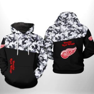 Detroit Red Wings Camo Veteran 3D Printed Hoodie/Zipper Hoodie