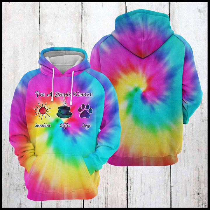Dog Coffee Tie Dye 3D Printed Hoodie/Zipper Hoodie