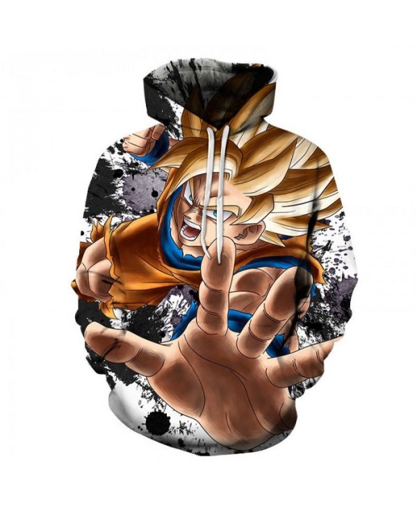 Dragon Ball Five Fingers Open Anime 3D Printed Hoodie/Zipper Hoodie