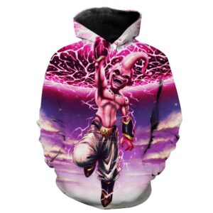 Dragon Ball Z Kid Buu Destruction Pink 3D Printed Hoodie/Zipper Hoodie