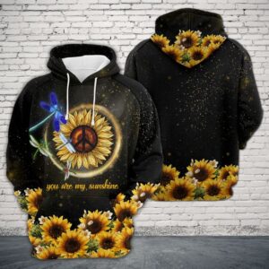 Dragonfly With Sunflower 3D Printed Hoodie/Zipper Hoodie