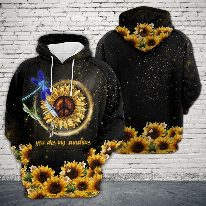 Dragonfly With Sunflower 3D Printed Hoodie/Zipper Hoodie