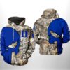 Duke Blue Devils NCAA Camo Veteran Hunting 3D Printed Hoodie/Zipper Hoodie