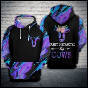 Easily Distracted By Cows 3D Printed Hoodie/Zipper Hoodie