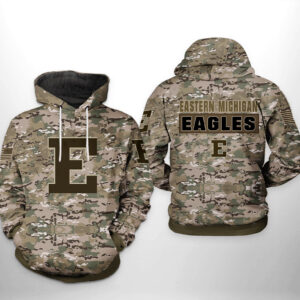 Eastern Michigan Eagles NCAA Camo Veteran 3D Printed Hoodie/Zipper Hoodie