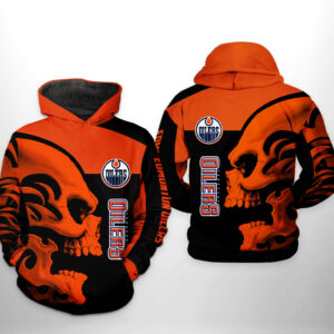 Edmonton Oilers NHL Skull 3D Printed Hoodie/Zipper Hoodie