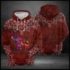 Elephant Red Mandala 3D Printed Hoodie/Zipper Hoodie