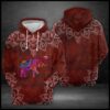 Elephant Red Mandala 3D Printed Hoodie/Zipper Hoodie
