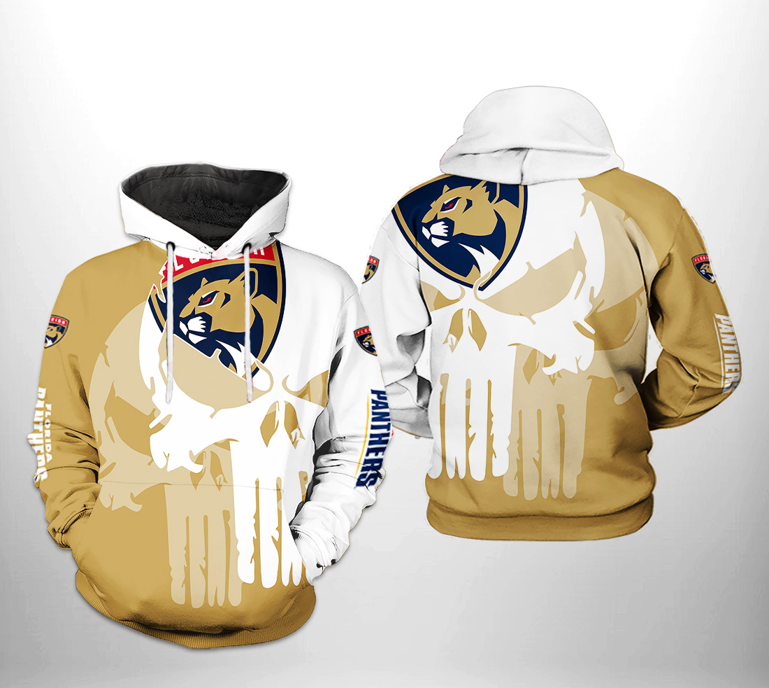 Florida Panthers NHL Team Skull 3D Printed Hoodie/Zipper Hoodie