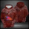 Frog Red Mandala 3D Printed Hoodie/Zipper Hoodie