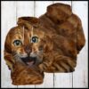 Funny Bengal Cat 3D Printed Hoodie/Zipper Hoodie