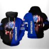 Georgia State Panthers NCAA US Flag Skull 3D Printed Hoodie/Zipper Hoodie