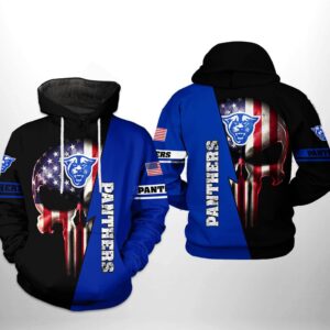 Georgia State Panthers NCAA US Flag Skull 3D Printed Hoodie/Zipper Hoodie