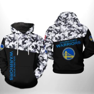 Golden State Warriors NBA Camo Veteran Team 3D Printed Hoodie/Zipper Hoodie