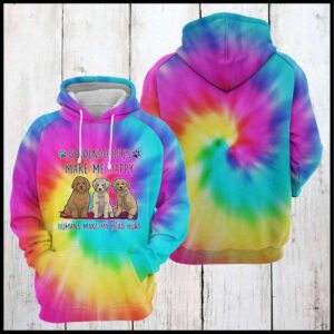 Goldendoodle Tie Dye 3D Printed Hoodie/Zipper Hoodie
