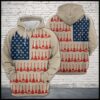Guitar Usa Flag 3D Printed Hoodie/Zipper Hoodie