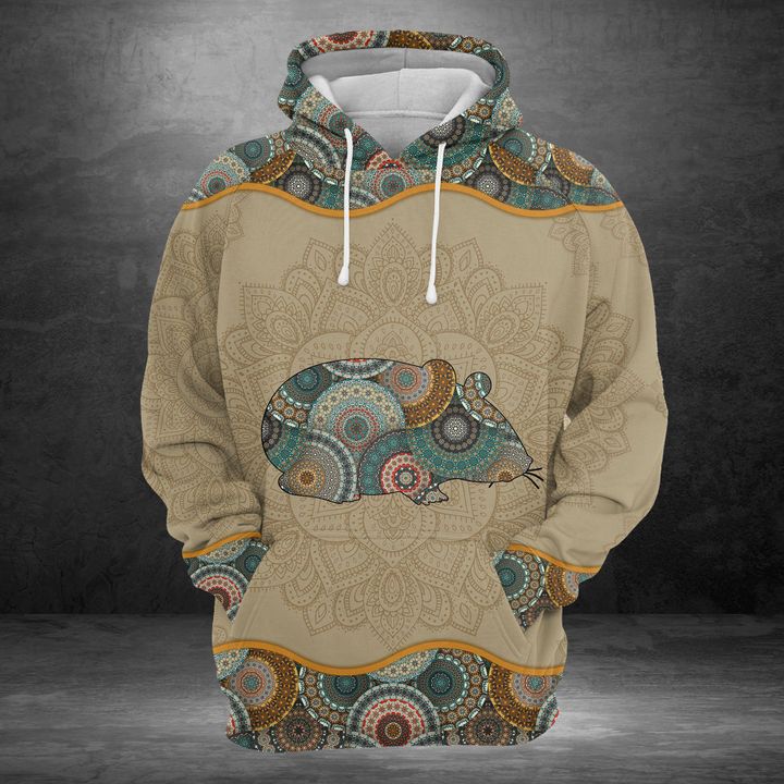 Hamster Mandala 3D Printed Hoodie/Zipper Hoodie