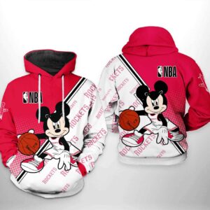 Houston Rockets NBA Mickey 3D Printed Hoodie/Zipper Hoodie