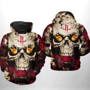 Houston Rockets NBA Skull 3D Printed Hoodie/Zipper Hoodie