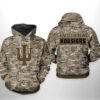 Indiana Hoosiers NCAA Camo Veteran 3D Printed Hoodie/Zipper Hoodie