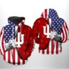 Indiana Hoosiers NCAA US Flag 3D Printed Hoodie/Zipper Hoodie