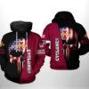 Iowa State Cyclones NCAA US Flag Skull 3D Printed Hoodie/Zipper Hoodie