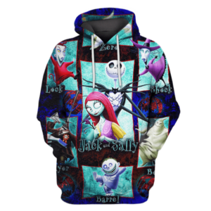Jack and Sally Nightmare Before Christmas 3D Printed Hoodie/Zipper Hoodie