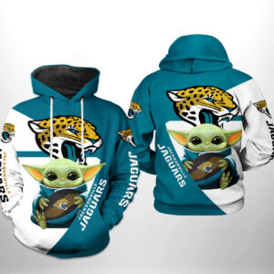 Jacksonville Jaguars NFL Baby Yoda Team 3D Printed Hoodie/Zipper Hoodie