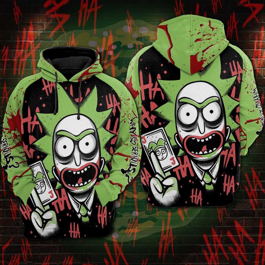 Joker R&M Mashup 3D Printed Hoodie/Zipper Hoodie