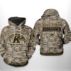 Kent State Golden Flashers NCAA Camo Veteran 3D Printed Hoodie/Zipper Hoodie