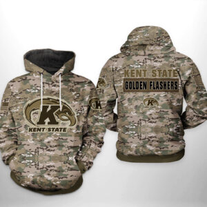 Kent State Golden Flashers NCAA Camo Veteran 3D Printed Hoodie/Zipper Hoodie