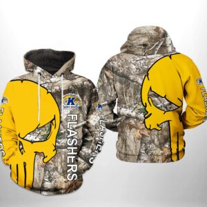 Kent State Golden Flashers NCAA Camo Veteran Hunting 3D Printed Hoodie/Zipper Hoodie