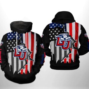 Liberty Flames NCAA US Flag 3D Printed Hoodie/Zipper Hoodie