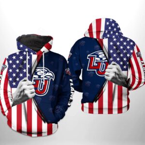 Liberty Flames NCAA US Flag 3D Printed Hoodie/Zipper Hoodie