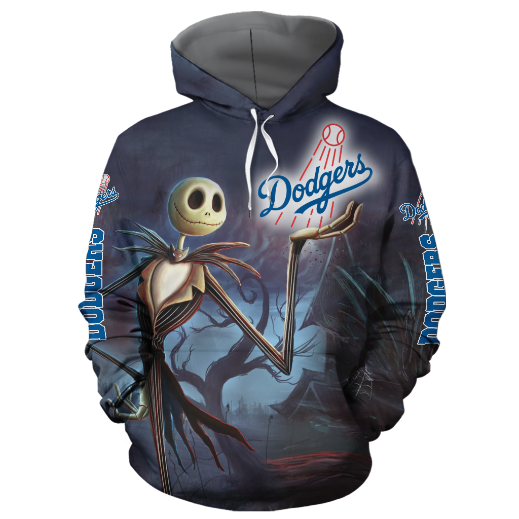 Los Angeles Dodgers With Jack Skellington 3D Printed Hoodie/Zipper Hoodie