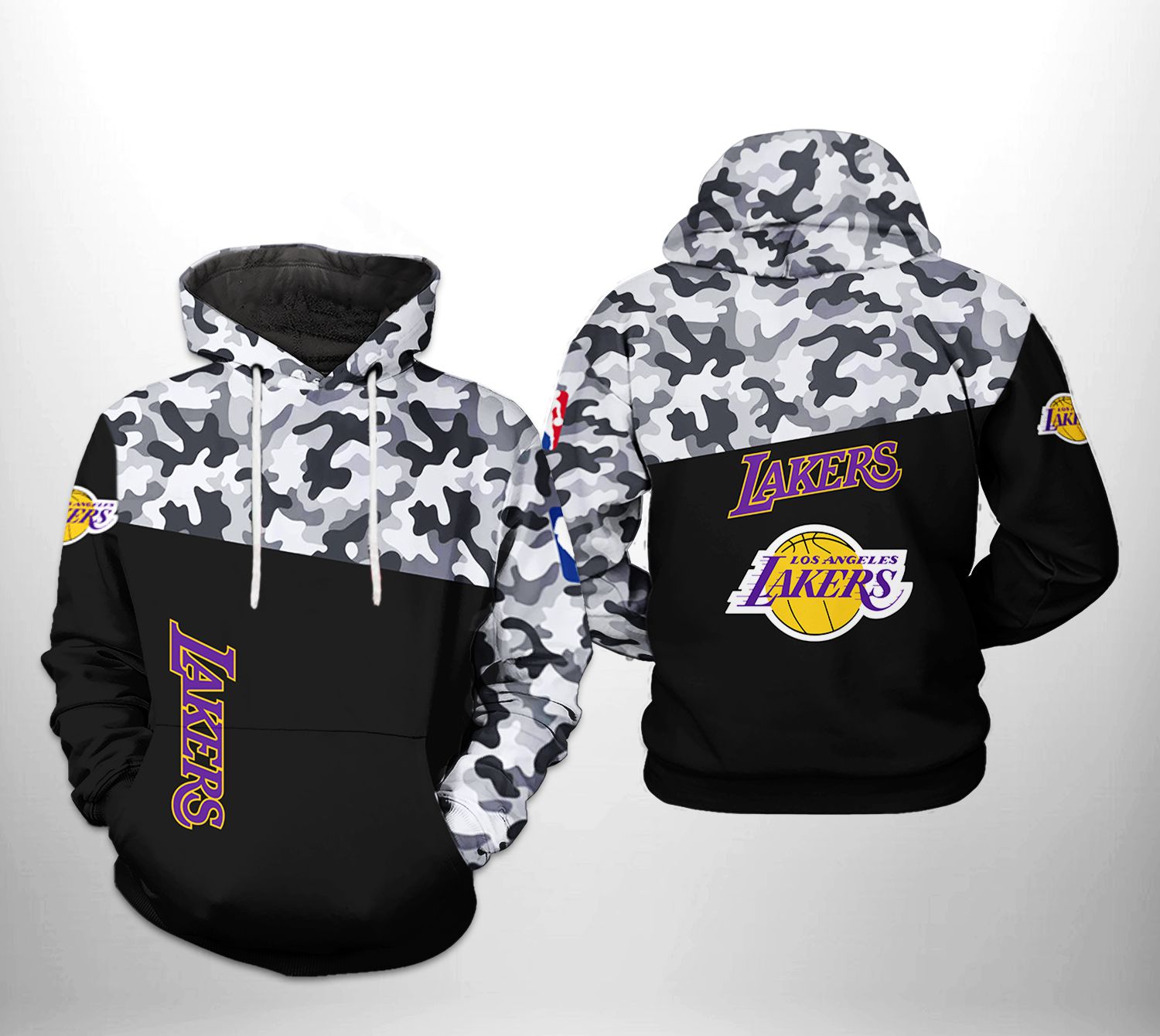 Nba Los Angeles Lakers Skull Zip 3D Hoodie All Over Print