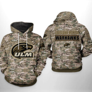 Louisiana Monroe Warhawks NCAA Camo Veteran 3D Printed Hoodie/Zipper Hoodie
