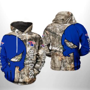 Louisiana Tech Bulldogs NCAA Camo Veteran Hunting 3D Printed Hoodie/Zipper Hoodie