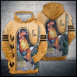 Love Rooster 3D Printed Hoodie/Zipper Hoodie