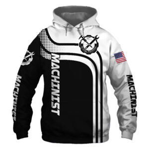 Machinist Black US Flag 3D Printed Hoodie/Zipper Hoodie