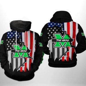 Marshall Thundering Herd NCAA US Flag 3D Printed Hoodie/Zipper Hoodie