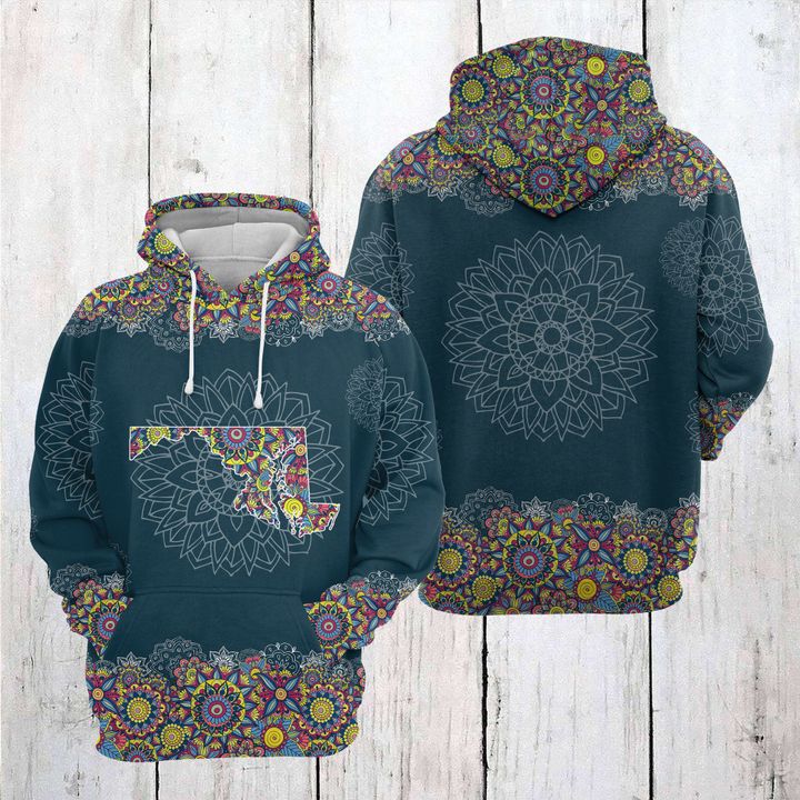 Maryland Mandala 3D Printed Hoodie/Zipper Hoodie
