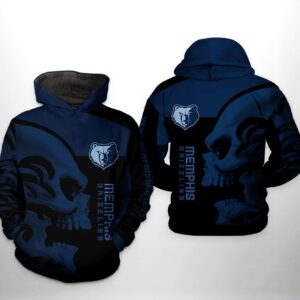 Memphis Grizzlies NBA Skull Team 3D Printed Hoodie/Zipper Hoodie