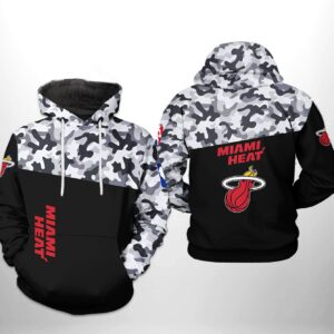 Miami Heat NBA Camo Veteran Team 3D Printed Hoodie/Zipper Hoodie