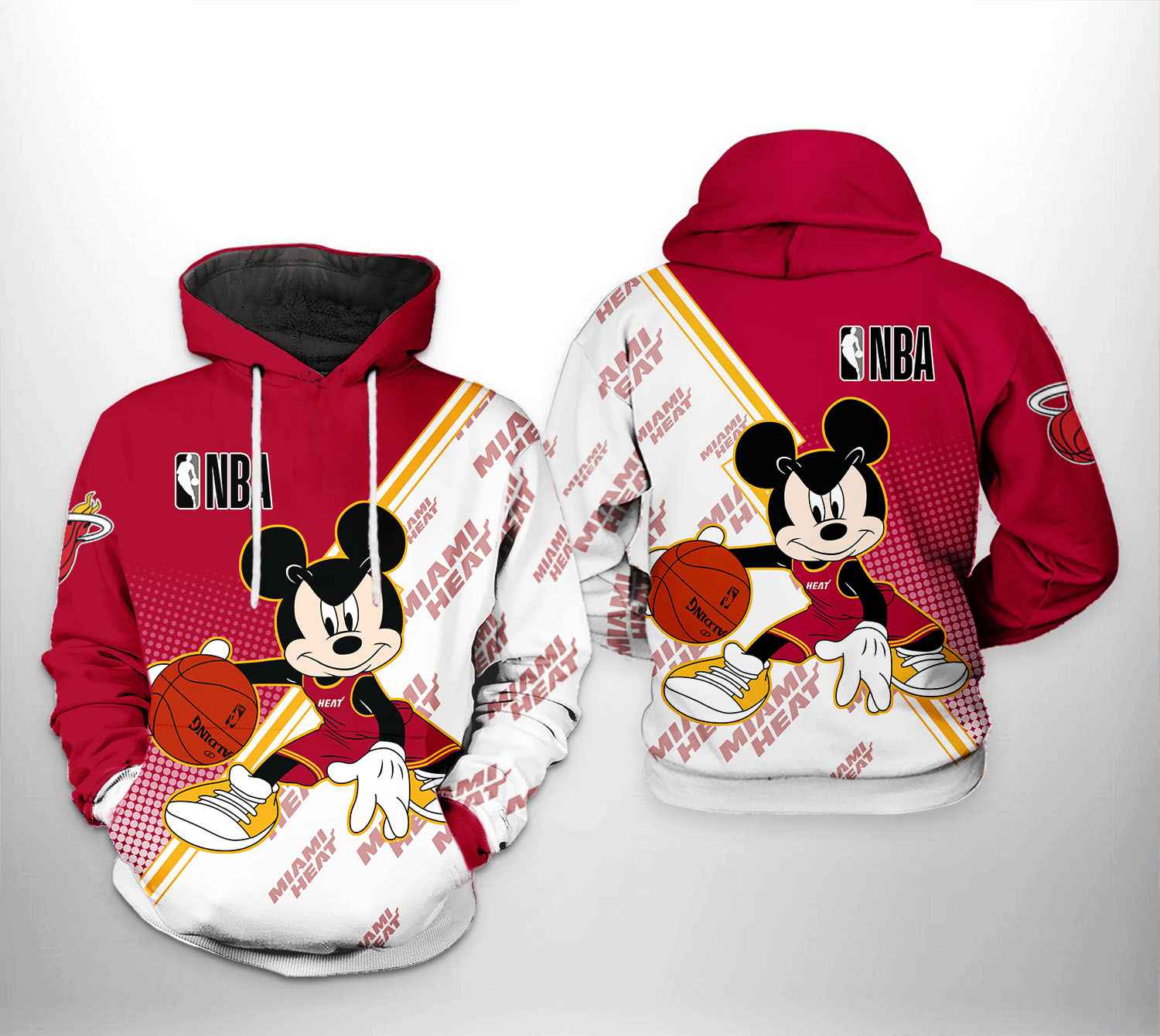 Miami Heat NBA Mickey 3D Printed Hoodie/Zipper Hoodie