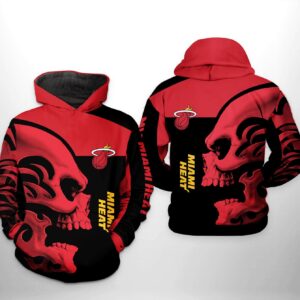 Miami Heat NBA Skull Team 3D Printed Hoodie/Zipper Hoodie