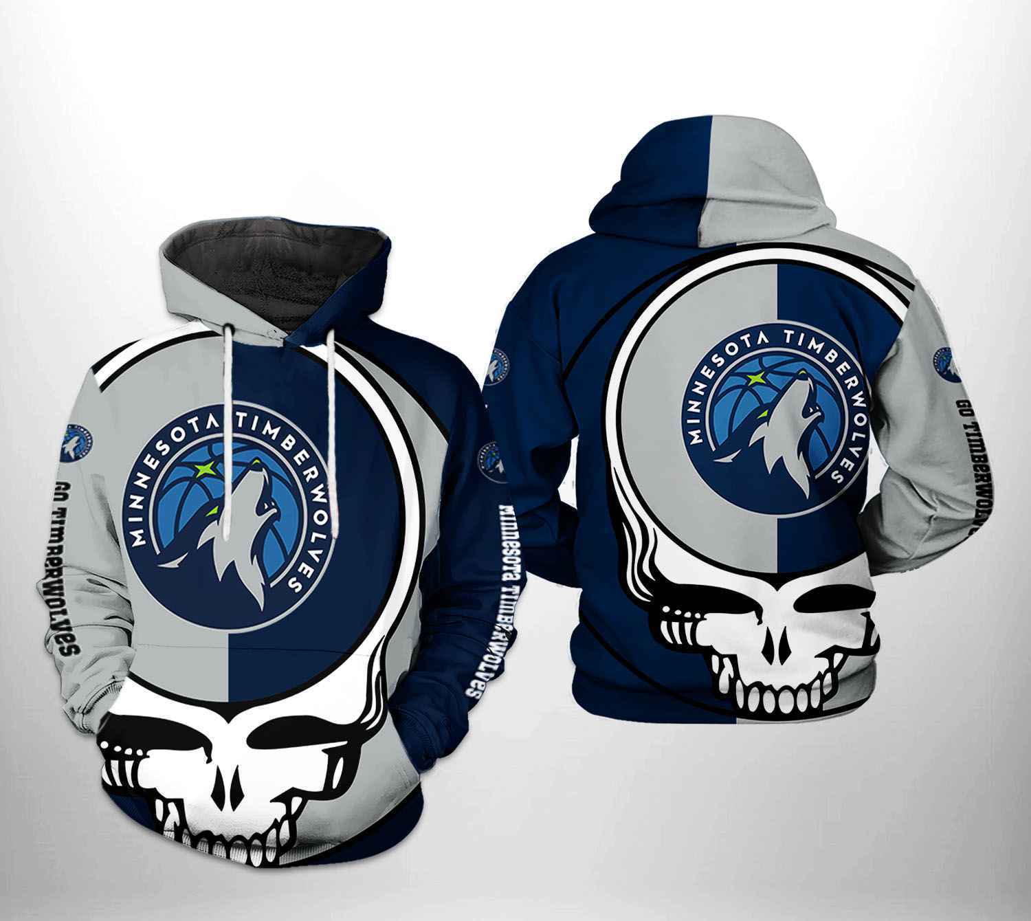 Minnesota Timberwolves NBA Grateful Dead 3D Printed Hoodie/Zipper Hoodie